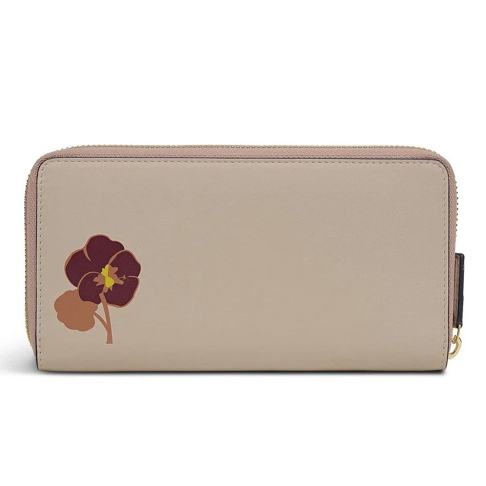 RADLEY London Midnight Wanderer Leather Zip Around Wallet Porcini Beige Floral
